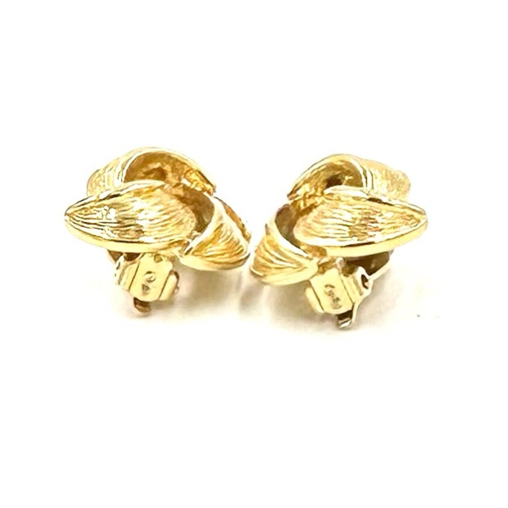 Vintage Givenchy Paris NY Gold Swirl Clip On Earrings 1980s - Picture 8 of 10